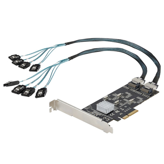 SATA III 6GBPS PCIE X4 GEN 2 CARD - PCIE SATA EXPANSION CARD HAS 2X MINI-SAS POR