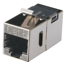 FM693 - Black Box CAT6 SHIELDED STRAIGHT-PIN KEYSTONE COUPLER SILVER GSA TAA