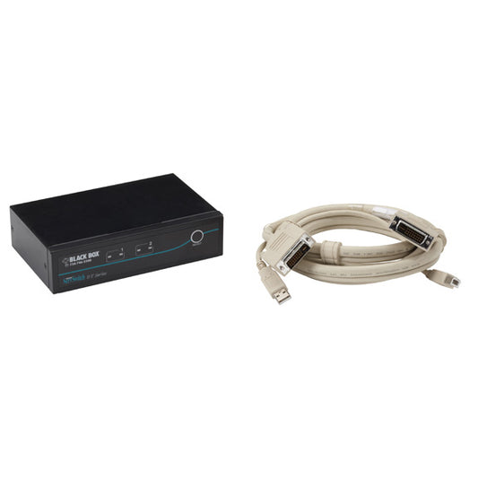 DESKTOP KVM SWITCH - DVI-D WITH EMULATED USB KEYBOARD/MOUSE, 2-PORT, GSA, TAA