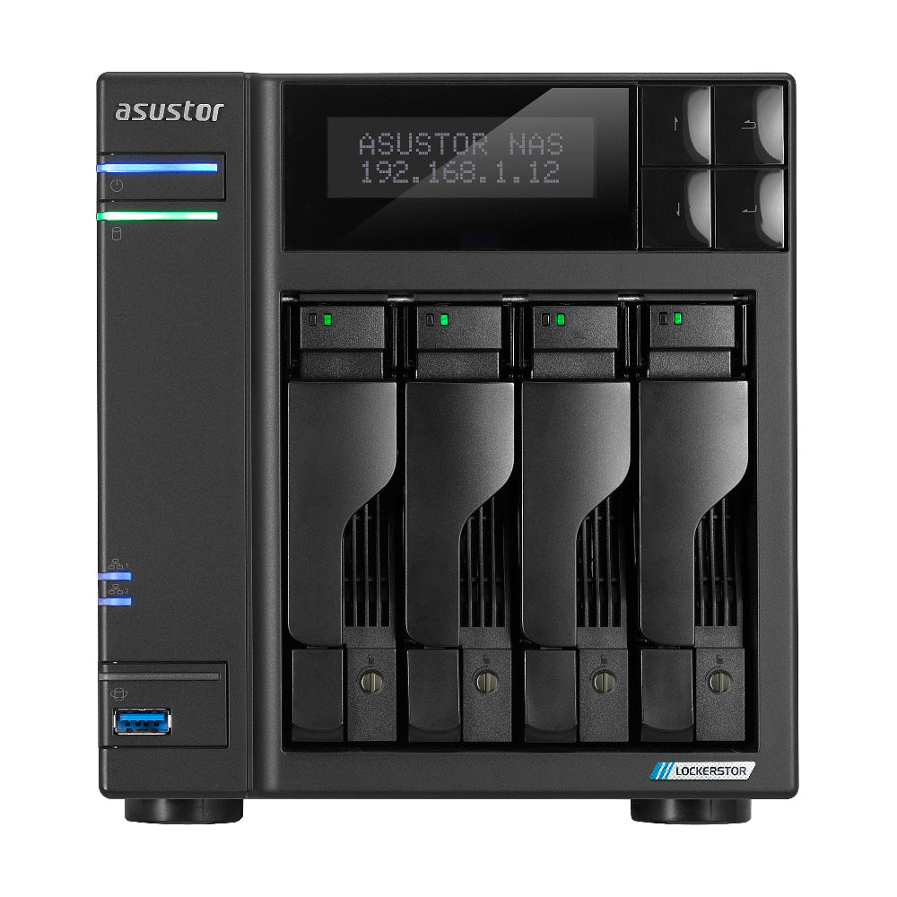 AS6704T - Asustor INTEL JASPER LAKE QUAD-CORE 4GB DDR4 SODIMM M.2 NVME SLOTS X 4 PCIE GEN3