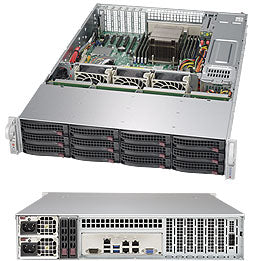 SSG-6028R-E1CR12H - Supermicro SUPER SERVER-INTEL, X10DRH-IT, CSE-826BTS-R920LPBP-1, BLACK