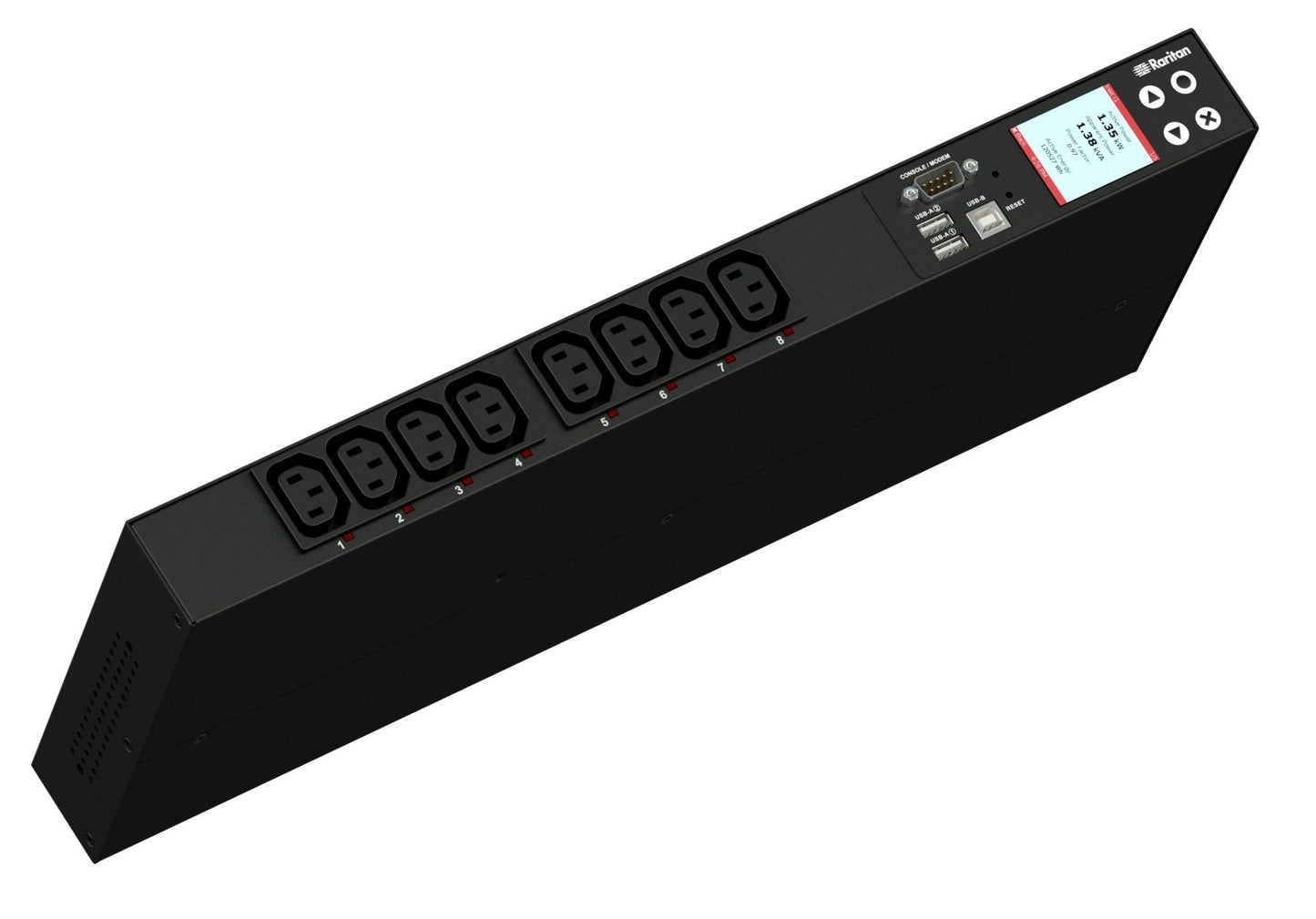 1PH, 230V AC, 16A, 8 OUTLETS: 8 X IEC C-13, IEC320, 3.7KVA, 1U HORIZONTAL PDU, E