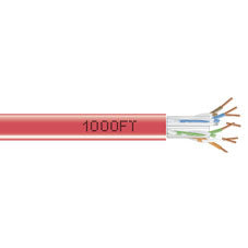 CAT6 550-MHZ SOLID ETHERNET BULK CABLE - UNSHIELDED (UTP), CMR PVC, RED, 1000-FT