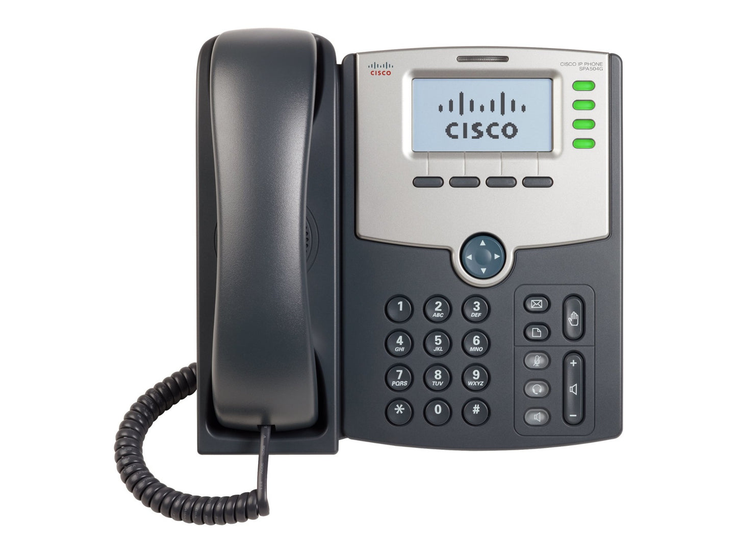 Cisco SPA504G, Refurbished IP phone Black 4 lines LCD