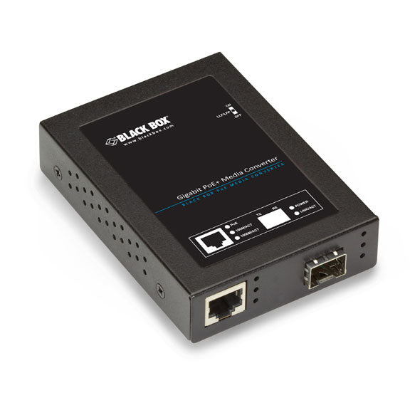 LPS535A-SFP - Black Box GIGABIT ETHERNET (1000-MBPS) POE+ MEDIA CONVERTER - 10/100/1000-MBPS COPPER TO 1