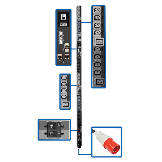 Tripp Lite PDU3XEVSR6G60B power distribution unit (PDU) 30 AC outlet(s) 0U Black