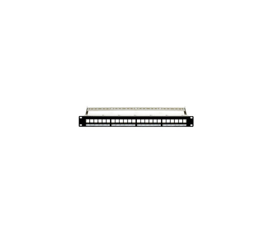 24-PORT PANEL UNLOADED STP QUICKPORT W. WIRE MGMT BAR BLACK 1U