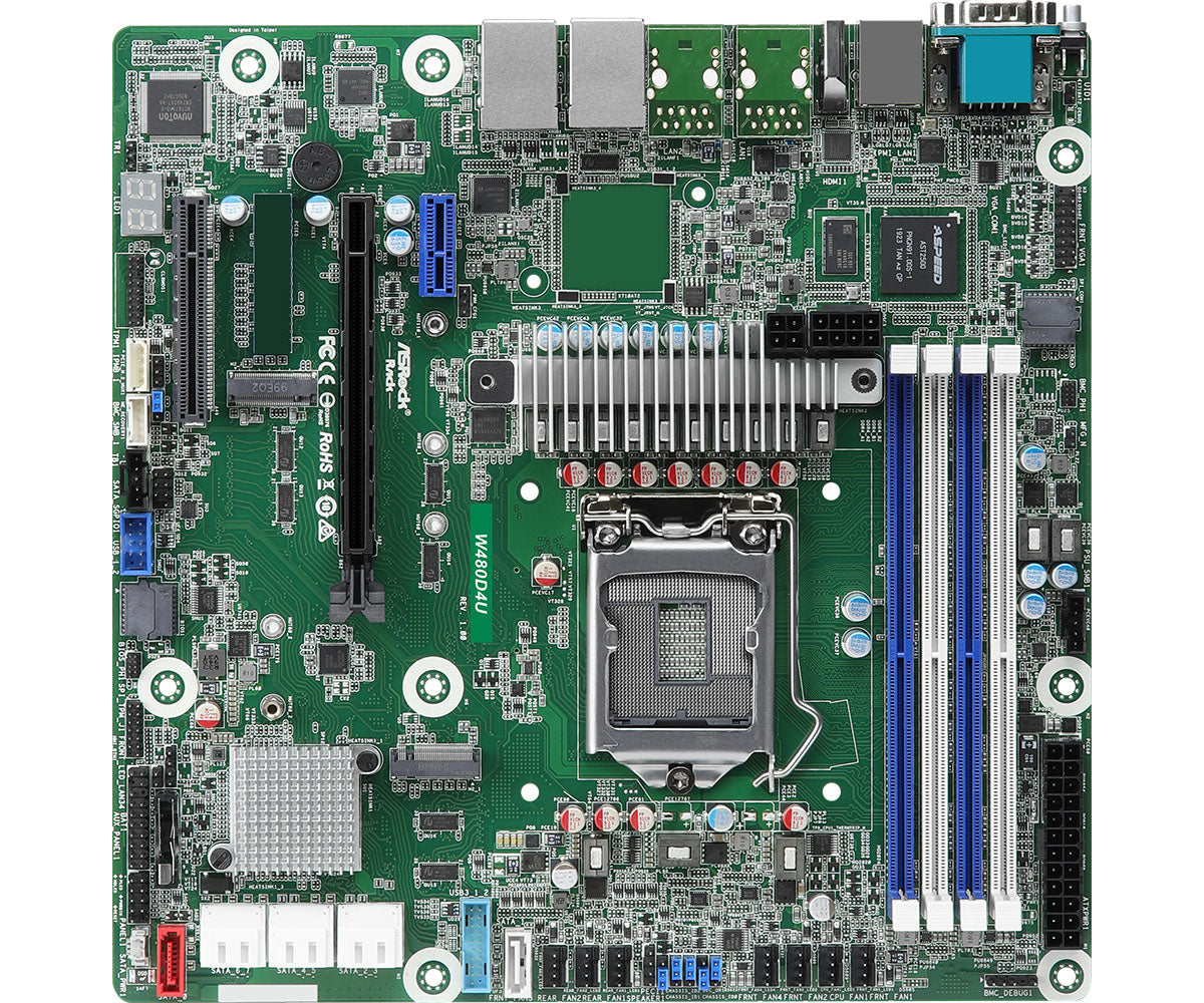 Asrock ASROCK RACK W480D4U MATX SERVER MOTHERBOARD INTEL LGA 1200 XEON W-1200 00 W480