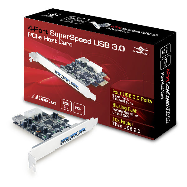 UGT-PC341 - VANTEC 4-PORT SUPERSPEED USB 3.0 PCIE HO