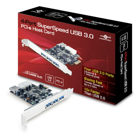 UGT-PC341 - VANTEC 4-PORT SUPERSPEED USB 3.0 PCIE HO