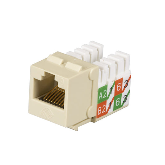 FMT632-R3-25PAK - Black Box CAT6 KEYSTONE JACK - UNSHIELDED, 110 PUNCHDOWN TYPE, TAA, IVORY, 25-PACK, GSA, T