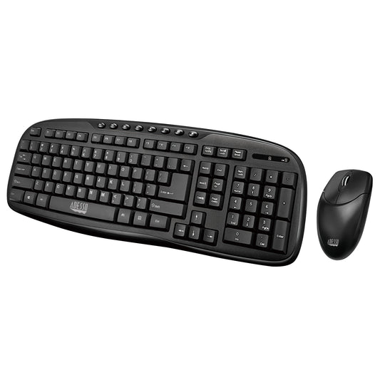 WKB-1330CB - Adesso 2.4GHZ WIRELESS EASYTOUCH DESKTOP MULTIMEDIA KEYBOARD AND MOUSE COMBO.