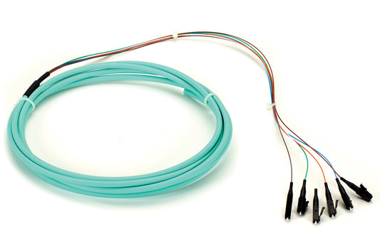 Black Box FOPT50M3-LC-12AQ-3 fiber optic cable 118.1" (3 m) 12x LC OFNR OM3 Aqua color