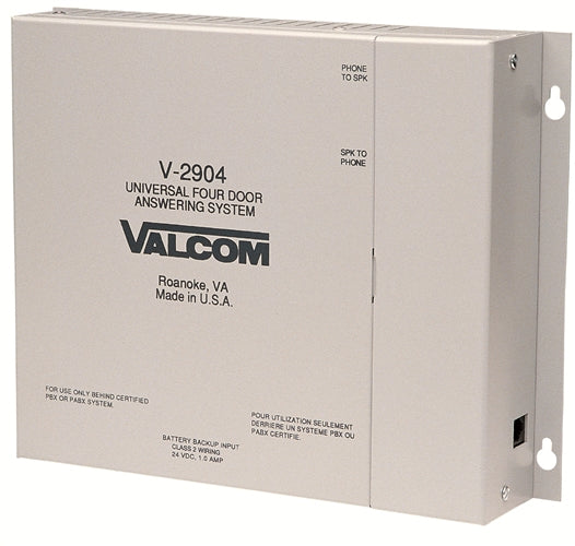 V-2904 - Valcom 4 DOOR ANSWERING DEVICE - ACTIVATES DOOR LOCKS -- FOUR ZONE/TALKBACK DOOR ENTRY