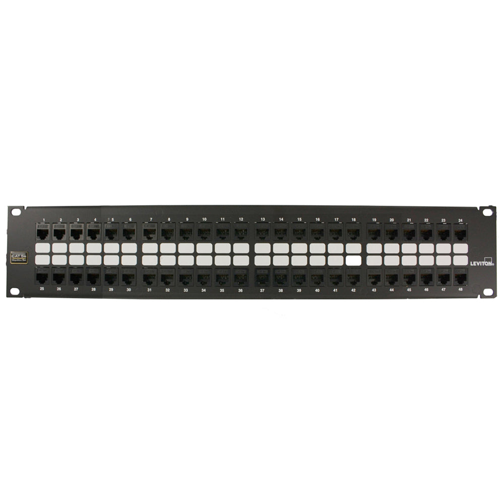 48P 2U QP PANEL W/ CAT 5E JACKS
