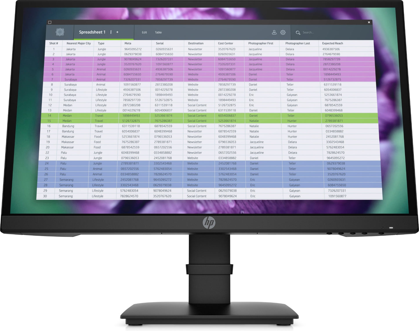 HP 1A7E4AAR computer monitor 21.5" 1920 x 1080 pixels Full HD Black