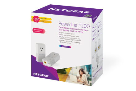 NETGEAR PLP1200-100PAS PowerLine network adapter 1200 Mbit/s Ethernet LAN White 2 pc(s)