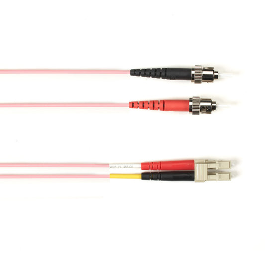 OM1 62.5/125 MULTIMODE FIBER OPTIC PATCH CABLE - OFNP PLENUM, ST TO LC, PINK, 2-