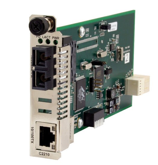Transition Networks C2210-1019 network media converter Internal 100 Mbit/s 1300 nm Single-mode Green, Gray
