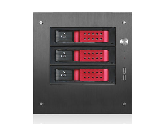 S-35-3DE1RD - iStarUSA 3X3.5IN TRAYLESS MINI-ITX TOWERCOLOR BLACK RED