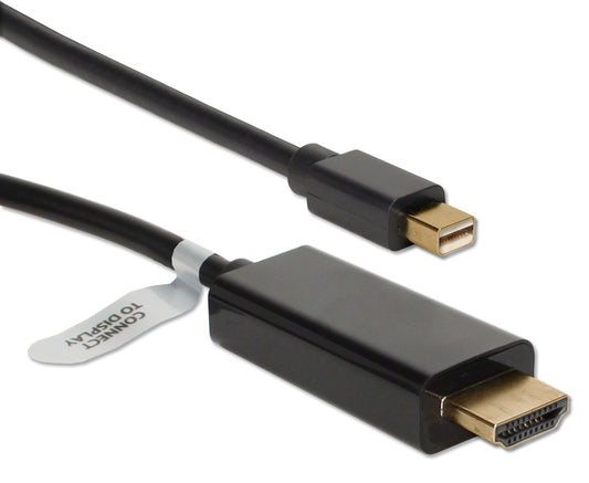 MDPH-03BK - QVS 3FT MINI DISPPORT/THUNDERBOLT