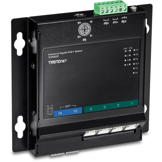 Trendnet TI-PG62F network switch Gigabit Ethernet (10/100/1000) Power over Ethernet (PoE) Black
