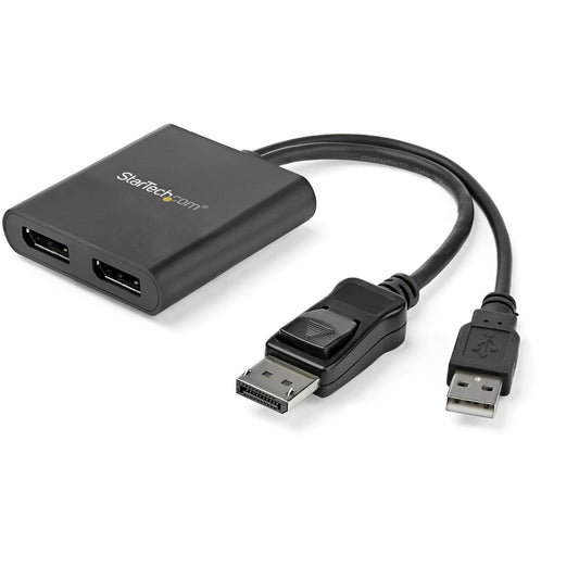 DISPLAYPORT MULTI-MONITOR ADAPTER DRIVES DUAL DP DISPLAYS AT UP TO 4K 30HZ TO EX